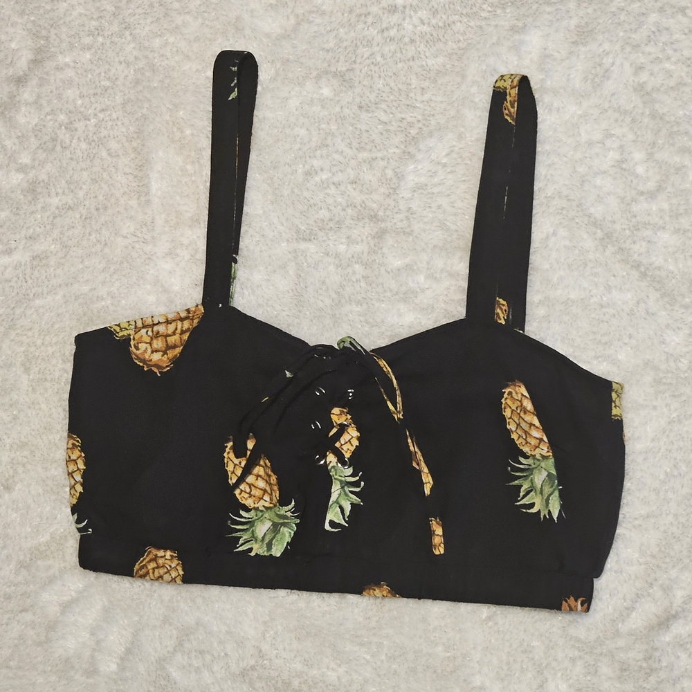 Wild Honey Black Crop Top Size S/M Tropical Resortwear PANTS AVAILABLE - Picture 4 of 10